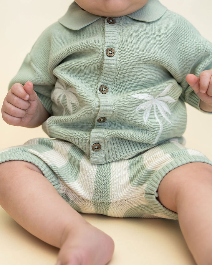Palm Tree Baby Short Set