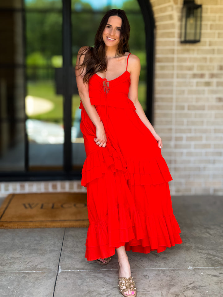 Cherry Kiss Ruffle Dress