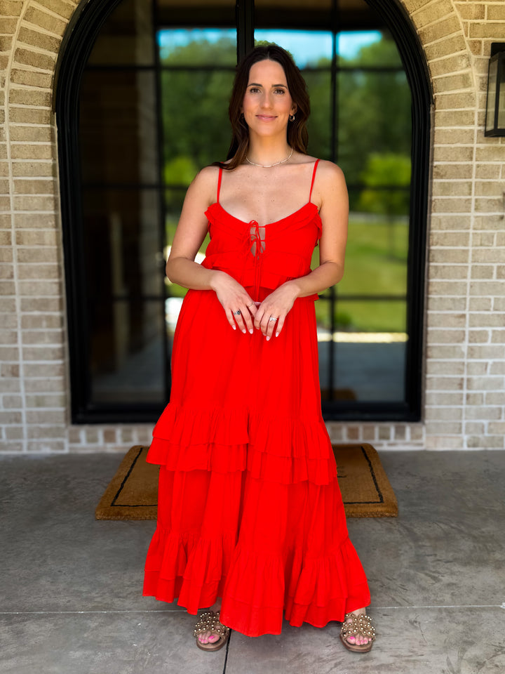 Cherry Kiss Ruffle Dress