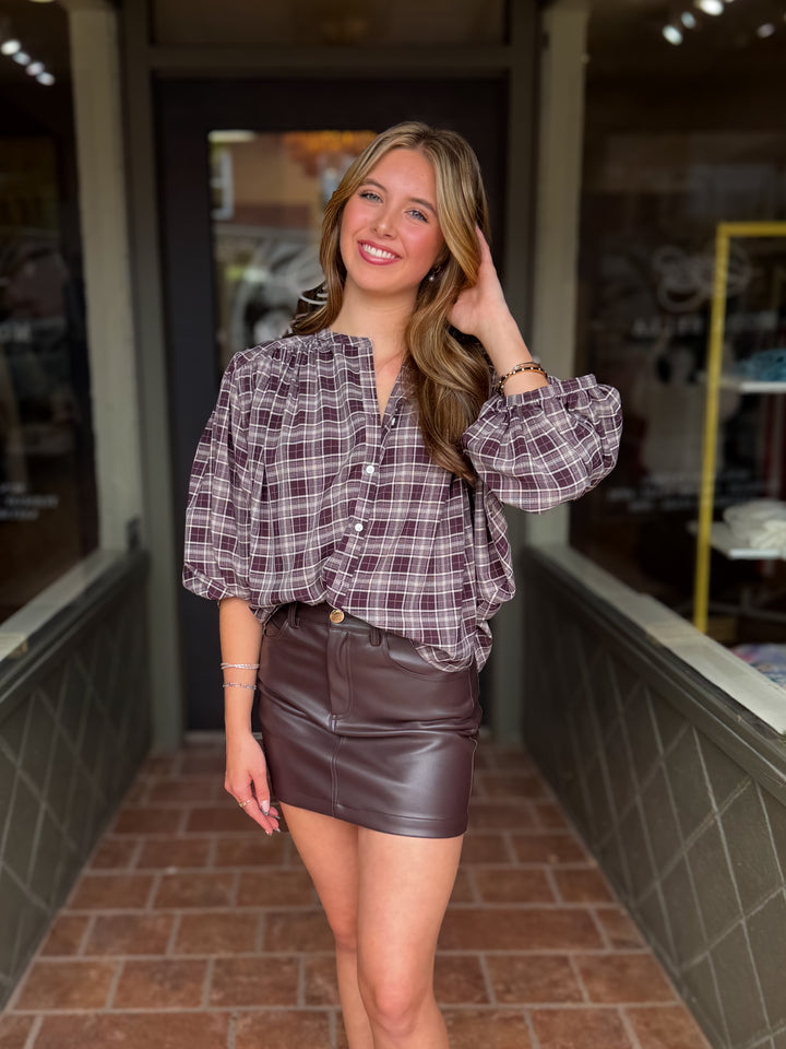 Plaid For Learning Top