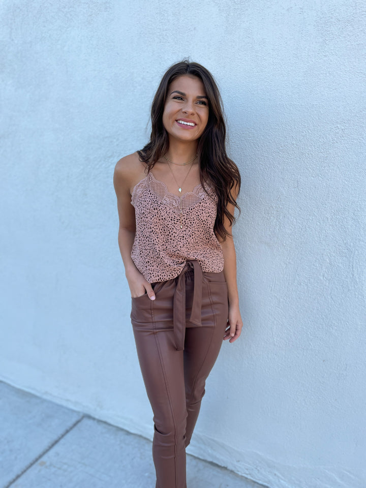 Lotus Cami - Blush Animal Print