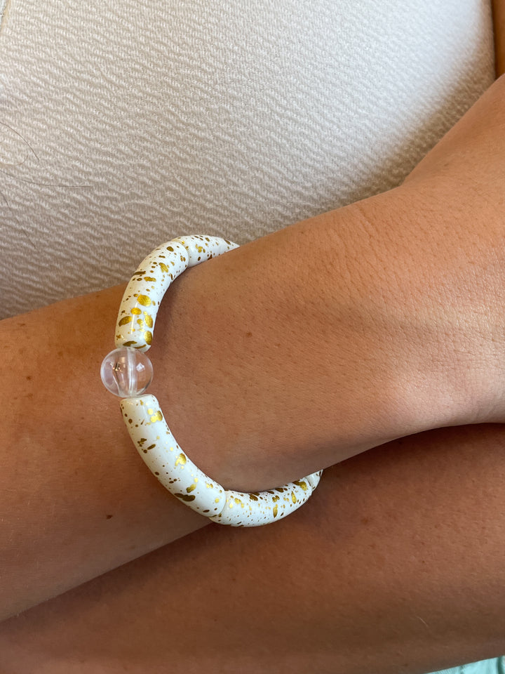 White and Gold Speckle